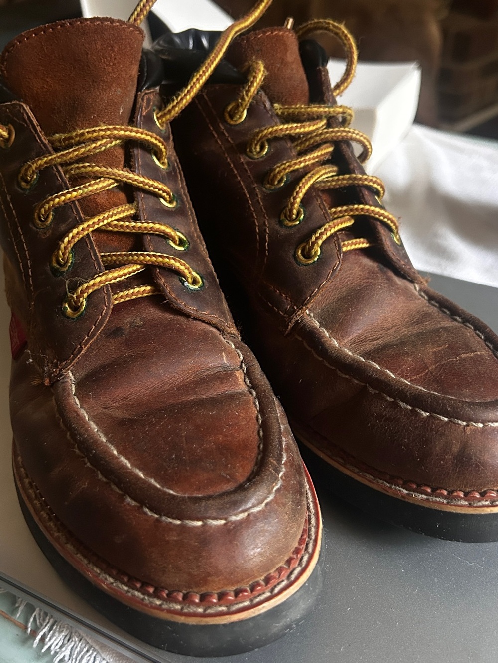 Preppy Women’s Esprit Patina Brown Leather Moc Toe Boots